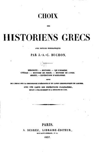 Cover for Choix des historiens grecs