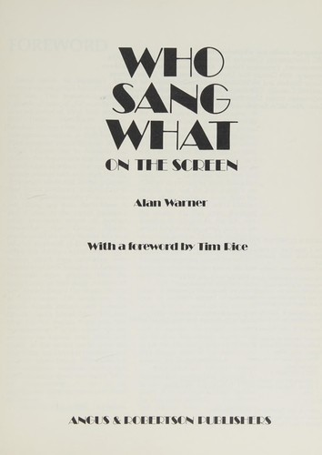 Cover for Who sang what on the screen