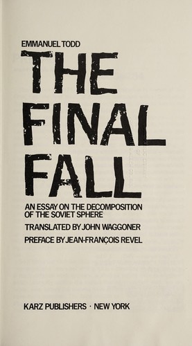 Cover for The final fall