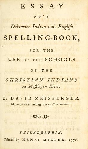 Cover for Essay of a Delaware-Indian and English spelling-book
