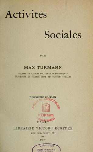 Cover for Activités sociales