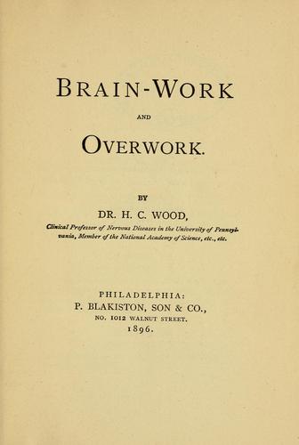 Cover for Brain-work and overwork