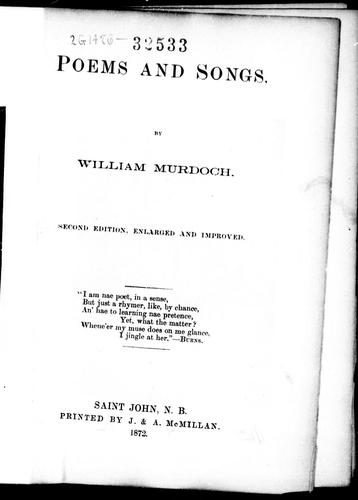 Cover for Poems and songs