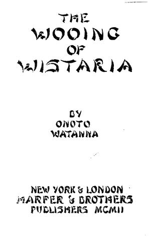 Cover for The wooing of Wistaria