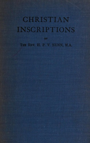 Cover for Christian inscriptions
