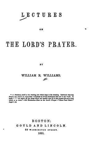 Cover for Lectures on the Lord's prayer