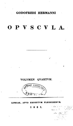 Cover for Opuscula
