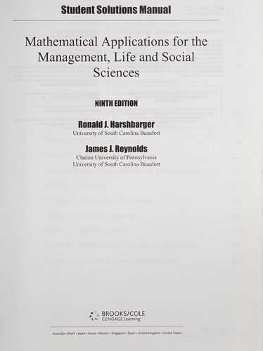 Cover for Student solutions manual