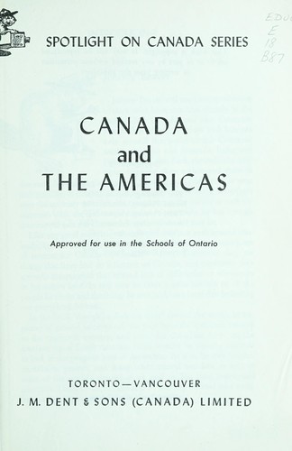 Cover for Canada and the Americas