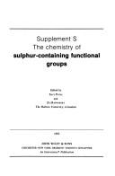 Cover for The Chemistry of sulphur-containing functional groups