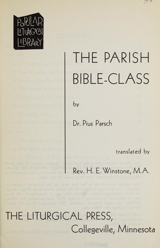 Cover for The parish Bible-class