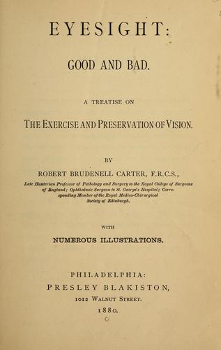 Cover for Eyesight, good and bad