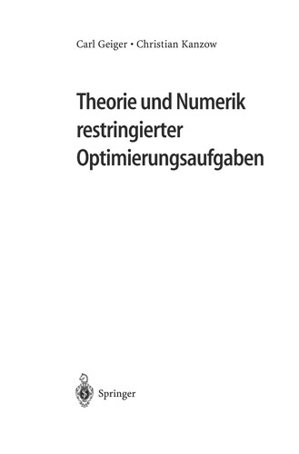 Cover for Theorie und Numerik restringierter Optimierungsaufgaben