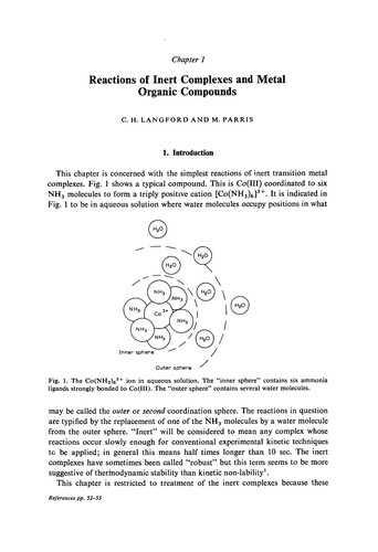 Cover for Reactions of metallic salts and complexes, and organometallic compounds.