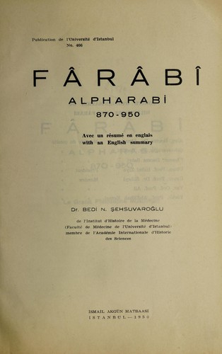 Cover for Fārābī (870-950)