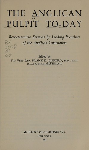 Cover for The Anglican pulpit to-day