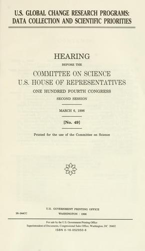 Cover for U.S. global change research programs