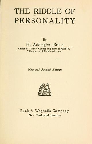 Cover for The riddle of personality.