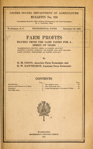 Cover for Farm profits