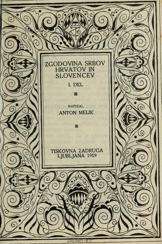 Cover for Zgodovina Srbov, Hrvatov in Slovencev