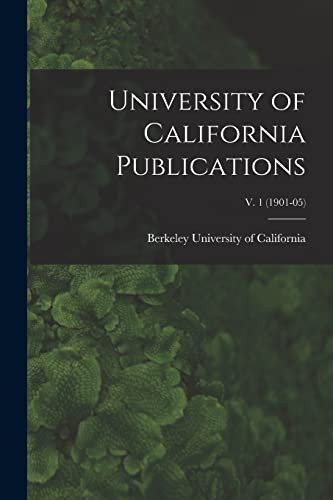 Cover for University of California Publications; v. 1