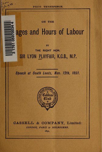 Cover for On the wages and hours of labour