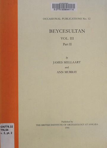Cover for Beycesultan (Occasional Publication of the British Institute of Archaeology at Ankara)