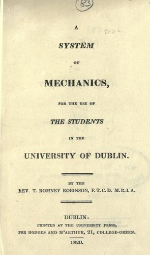 Cover for A system of mechanics, for the use of the students in the University of Dublin