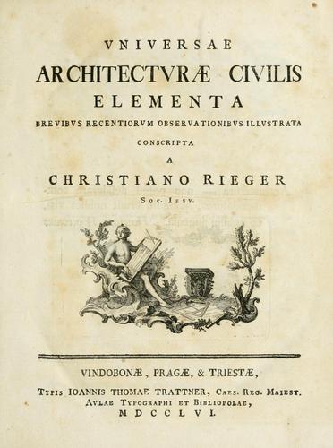 Cover for Vniversae architecturae civilis elementa