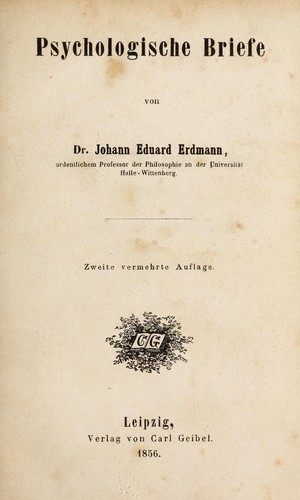 Cover for Psychologische briefe