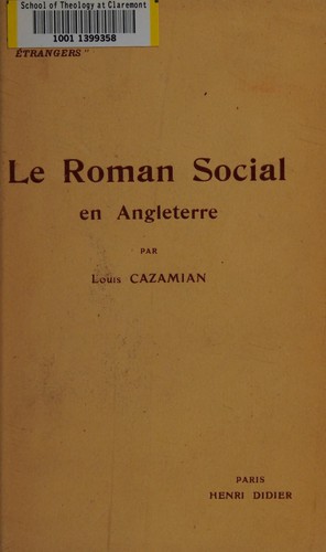 Cover for Le Roman Social en Angleterre (1830-1850)