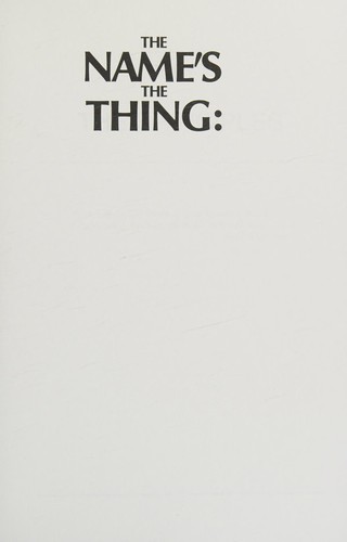 Cover for The name's the thing