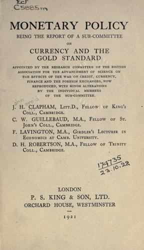 Cover for Monetary policy