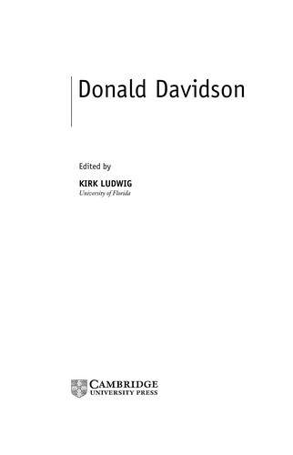Cover for Donald Davidson (Contemporary Philosophy in Focus)