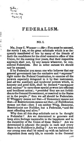 Cover for Federalism