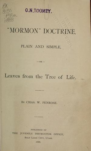 Cover for "Mormon" doctrine, plain and simple