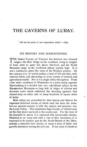 Cover for The Caverns of Luray: The Manner of Their Formation,their Peculiar Growths, Their Geology ...