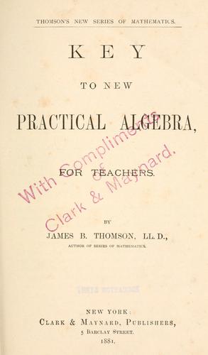 Cover for Key to New practical algebra