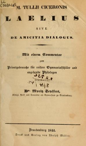 Cover for Laelius, sive, De amicitia dialogus