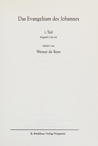 Cover for Das Evangelium des Johannes