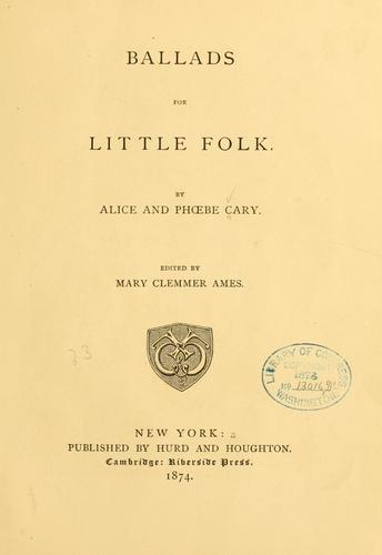 Cover for Ballads for little folk.