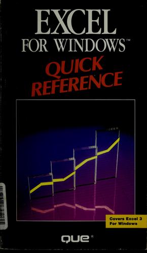 Cover for Excel for Windows quick reference