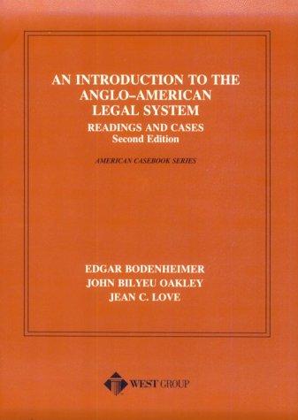 Cover for An introduction to the Anglo-American legal system
