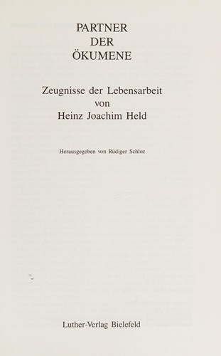Cover for Partner der Ökumene