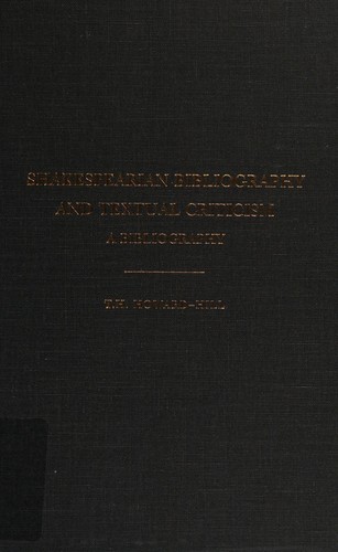 Cover for Shakespearian bibliography and textual criticism