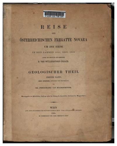 Cover for Reise der österreichischen Fregatte Novara um die Erde in de Jahren 1857, 1858, 1859 unter den ...