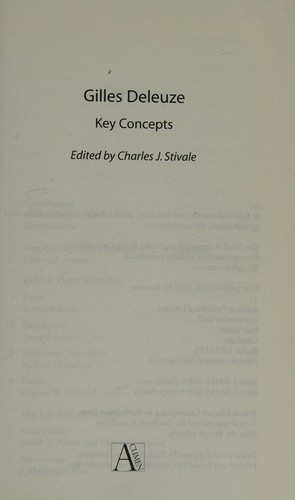 Cover for GILLES DELEUZE: KEY CONCEPTS; ED. BY CHARLES J. STIVALE.