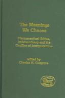 Cover for The meanings we choose