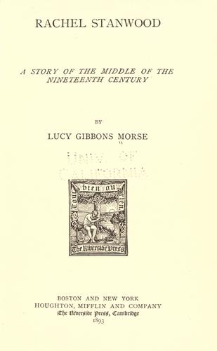 Cover for Rachel Stanwood