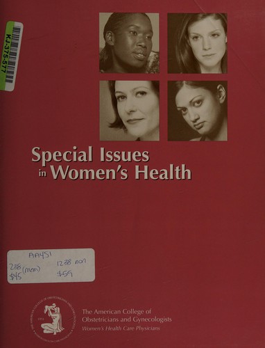 Cover for Special issues in women's health.